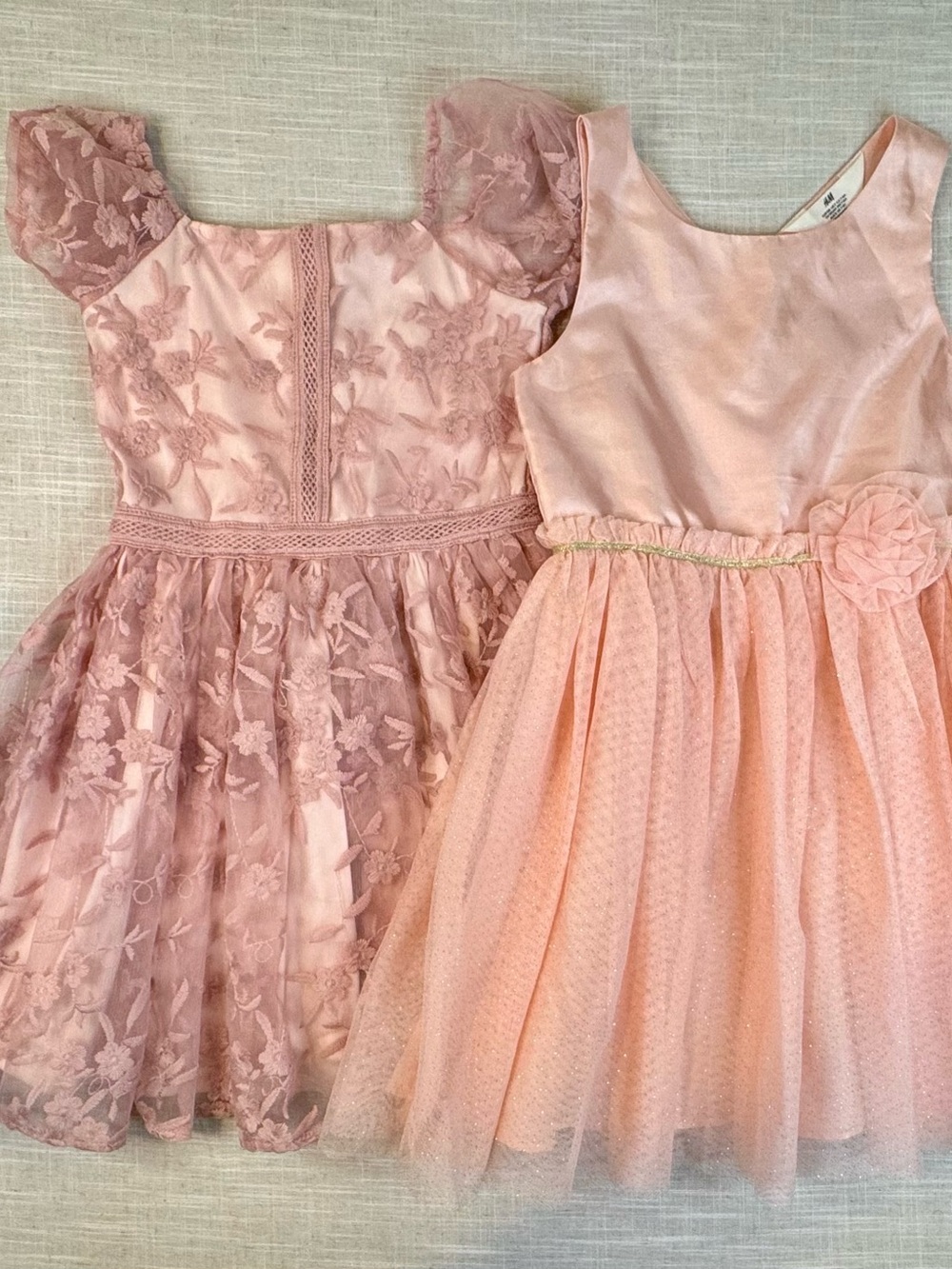 Girls Pink Lace & Tulle Party Dress lot of 2 H&M mixed brands